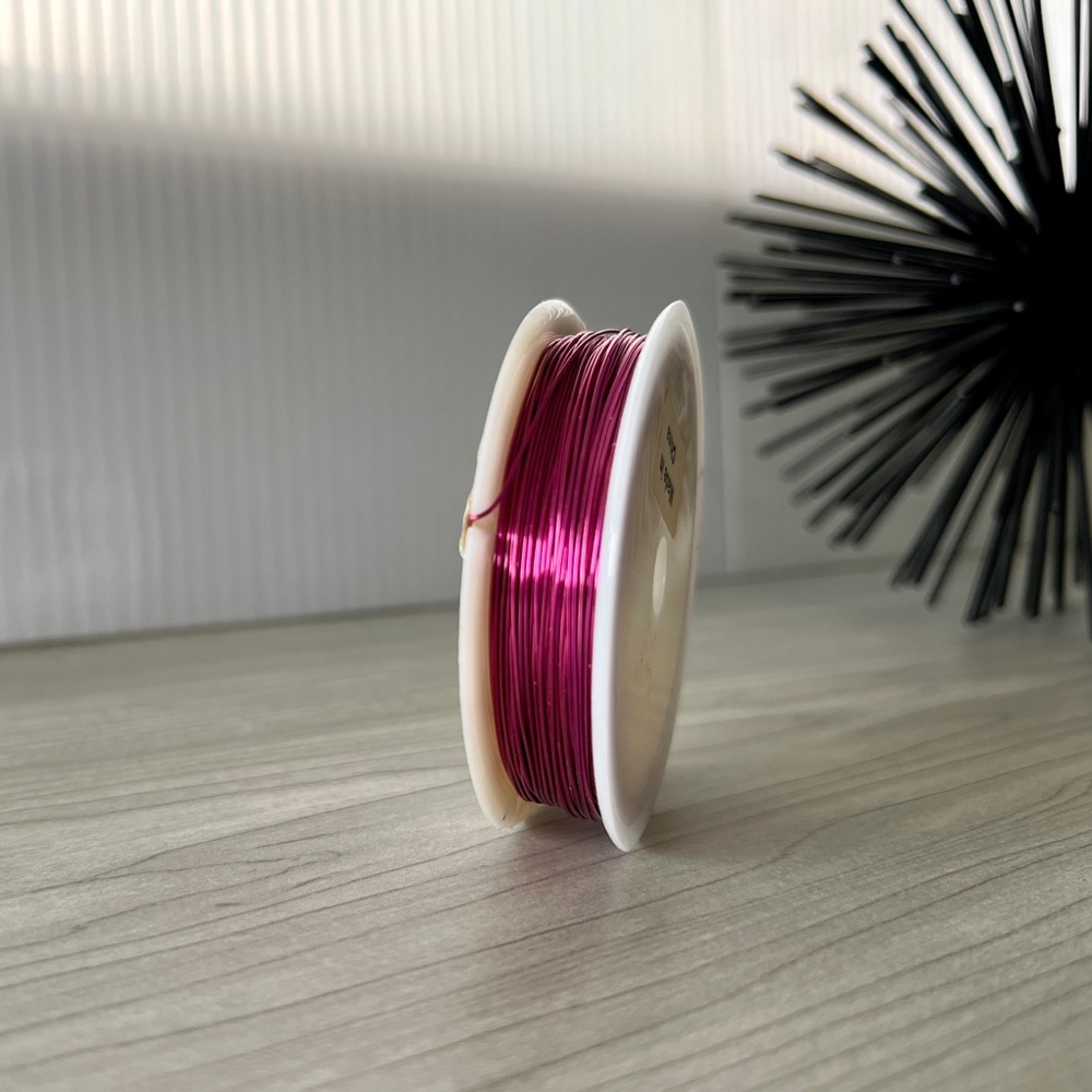 Magenta Enamel coated solid copper wire for making jewelry - 60 foot 🧵 24g NWT